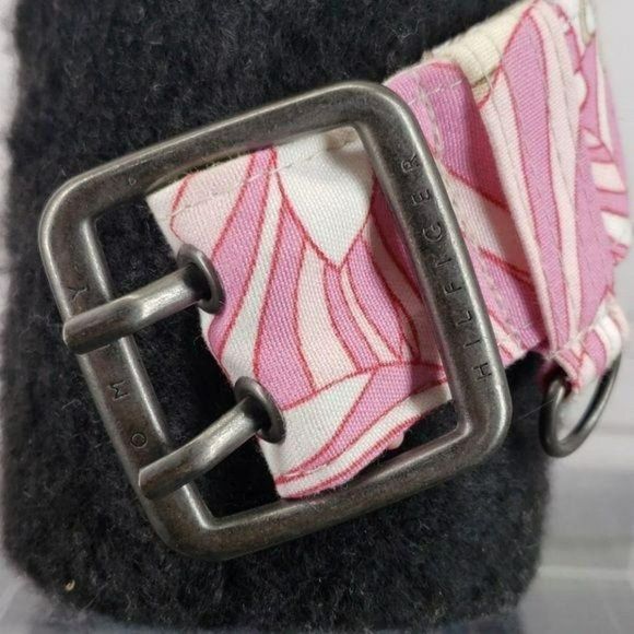 Tommy Hilfiger Women's Detailed Cloth Pink Floral Fabric Tropical Summer Belt - Picture 2 of 8
